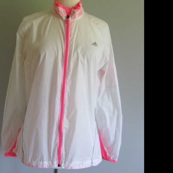 adidas white running jacket
